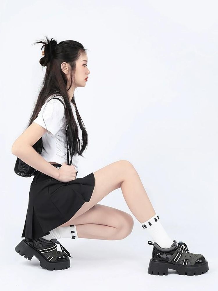 Border Band Sporty Casual Platform Shoes