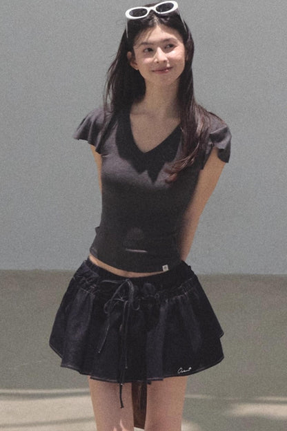 Embroidered Lyocell Puffy A-Line Skirt