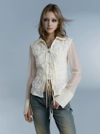 European Vintage Court Lace Shirt