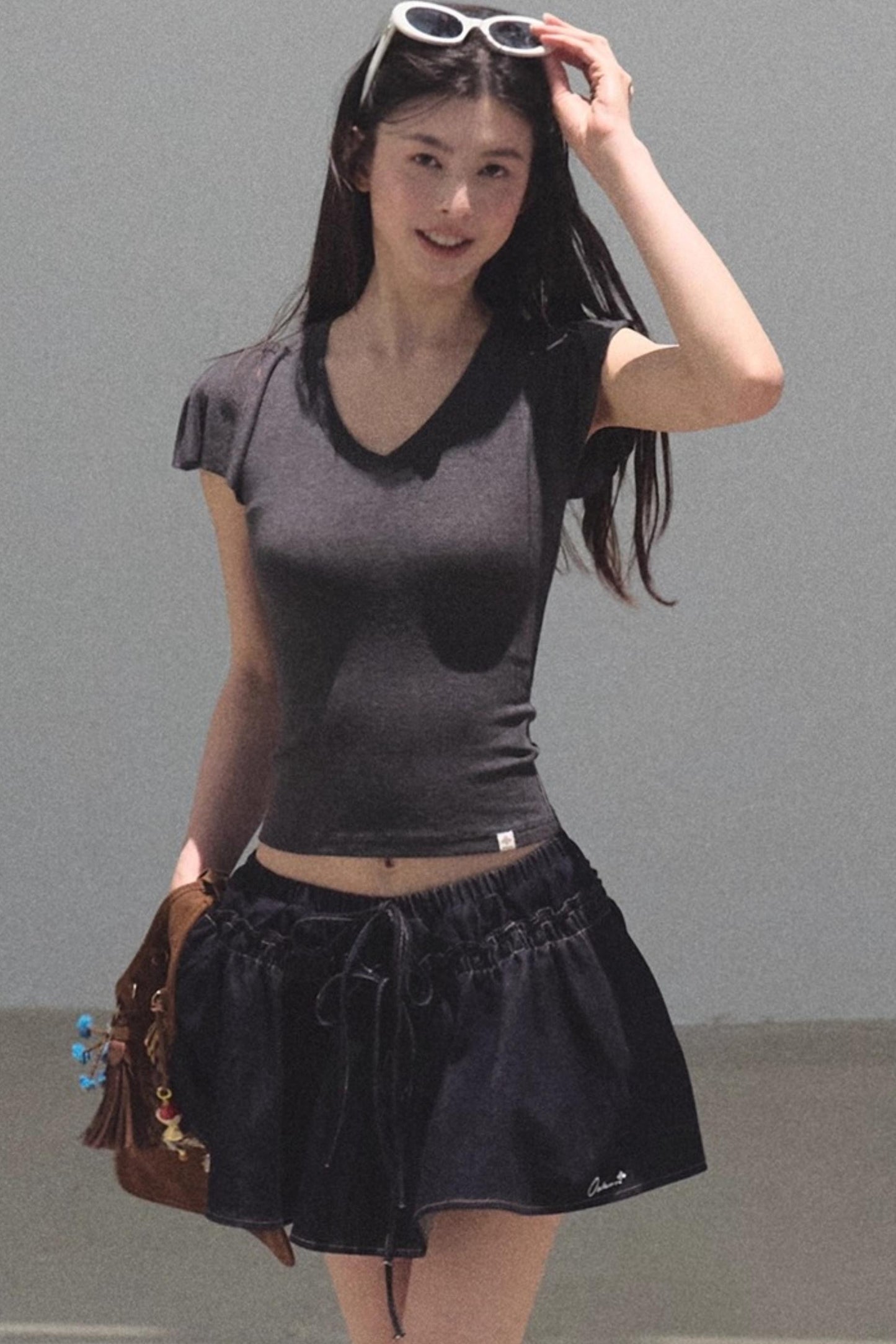 Embroidered Lyocell Puffy A-Line Skirt