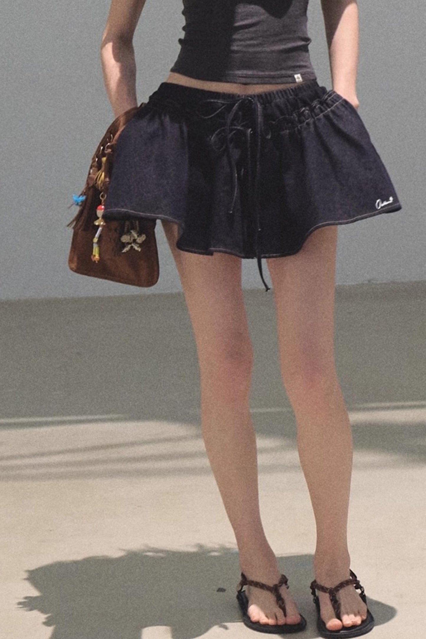 Embroidered Lyocell Puffy A-Line Skirt