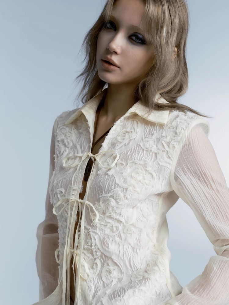 European Vintage Court Lace Shirt