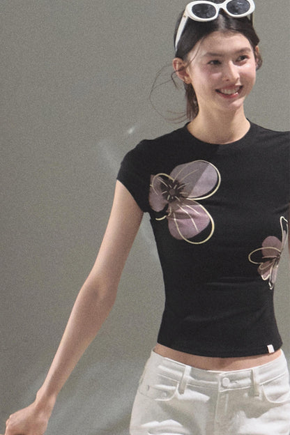Begonia Bloom Slim Fit T-Shirt