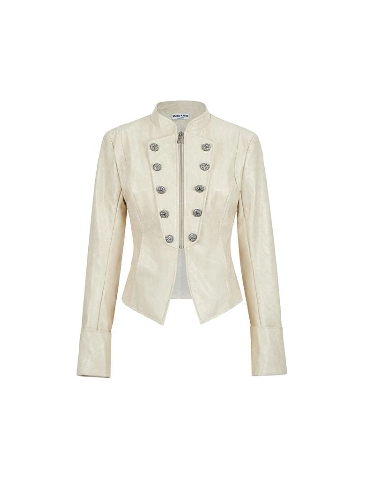 European Palace Beige Leather Jacket