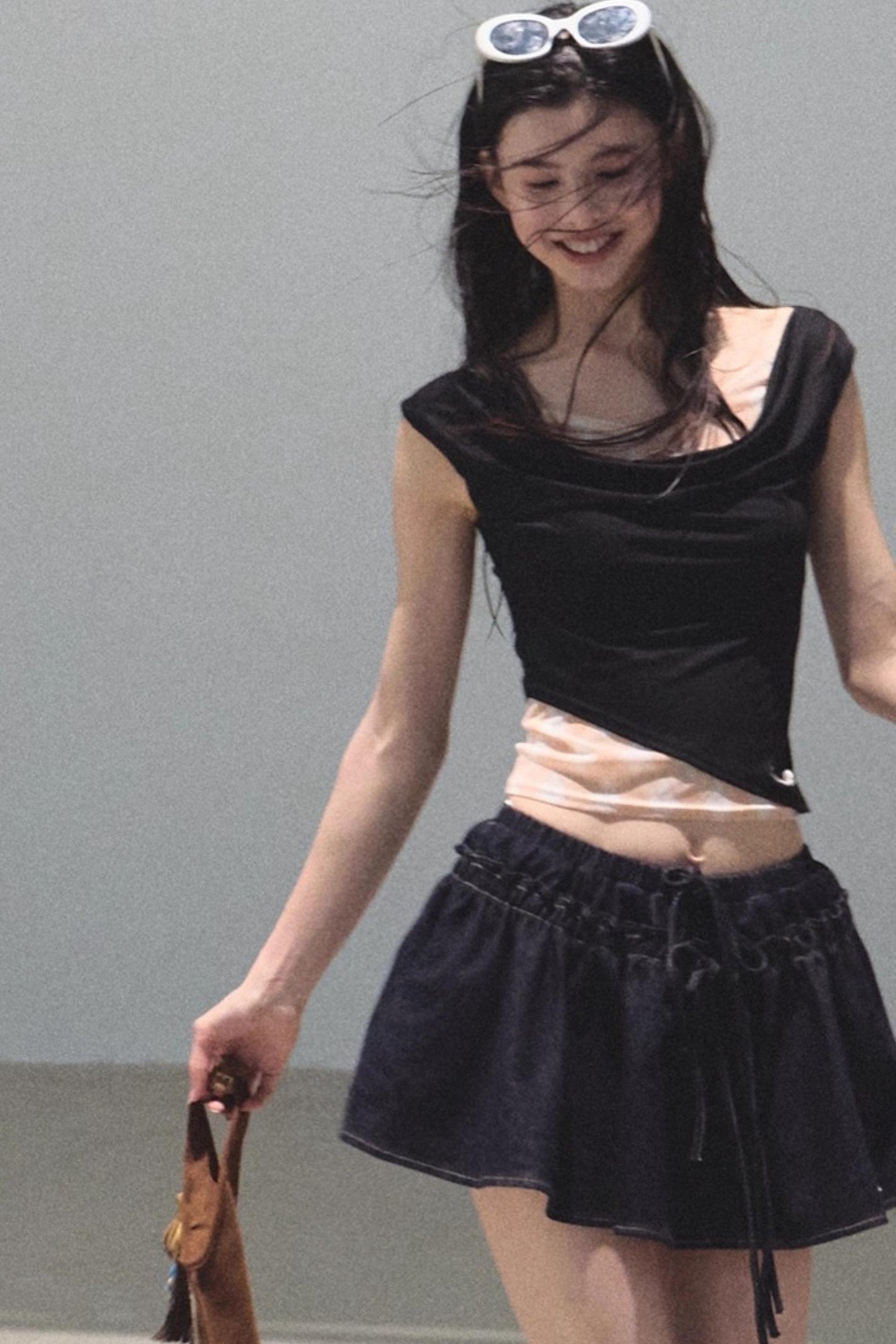 Embroidered Lyocell Puffy A-Line Skirt