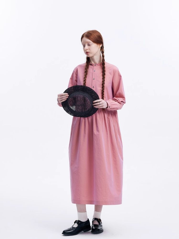 Basic Long Sleeve Literary Dress