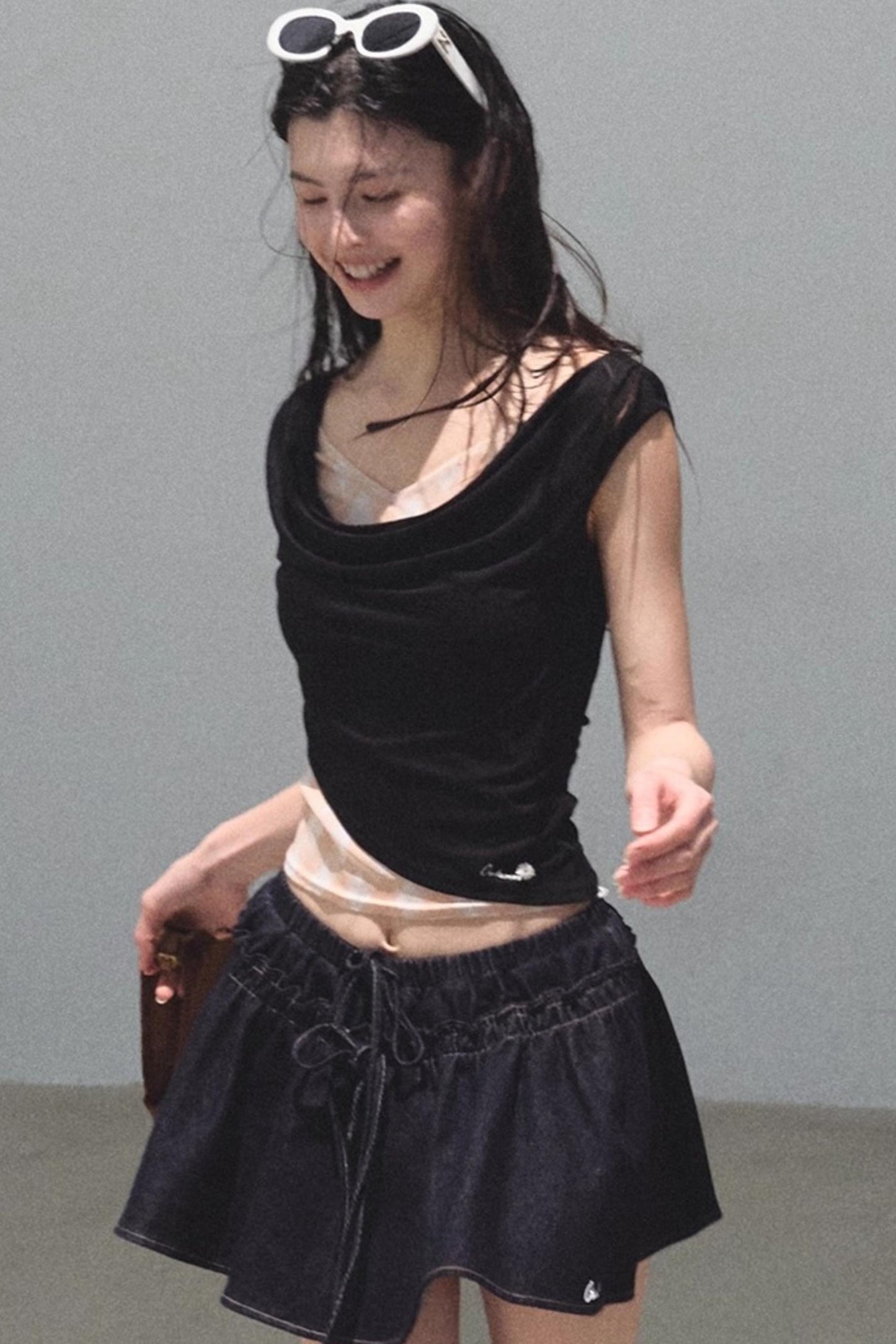 Embroidered Lyocell Puffy A-Line Skirt