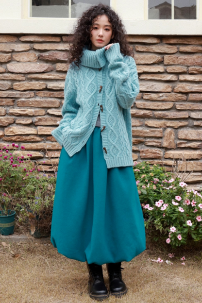 Wool Cable Knit Cardigan