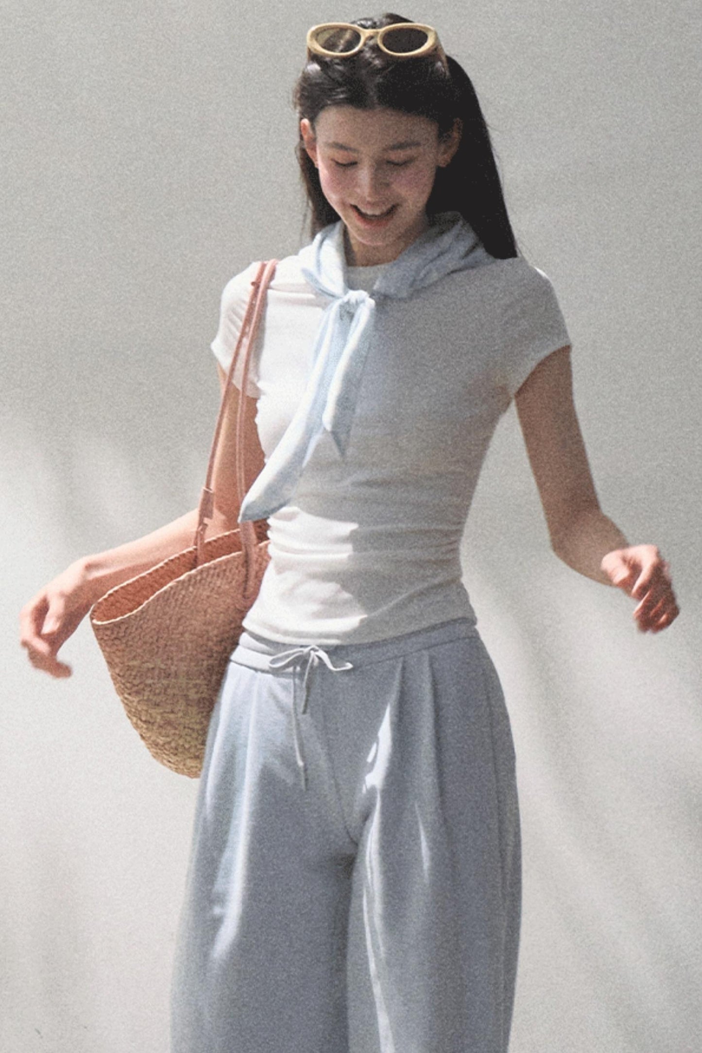 Cotton V-Neck Wide Leg Set-Up