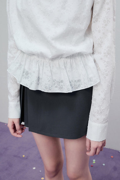 Sheer Jacquard Slim Top