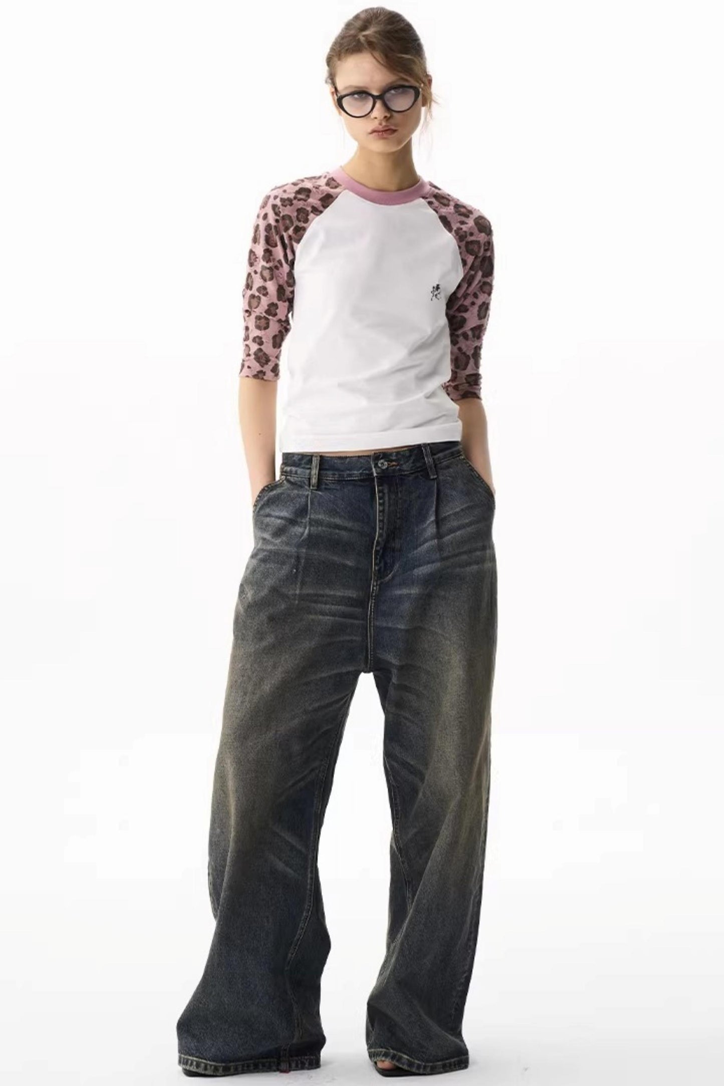Raglan Leopard Print Top