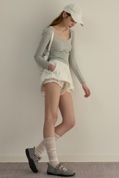 Romantic Knit Pants Set-Up