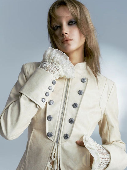 European Palace Beige Leather Jacket