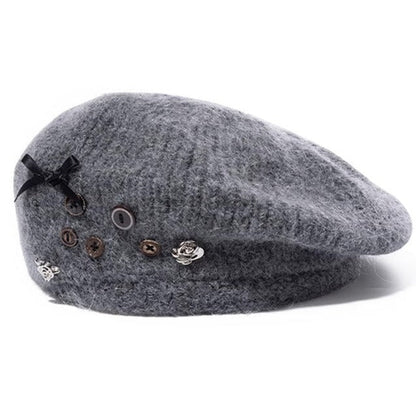 Wool knitted beret hats