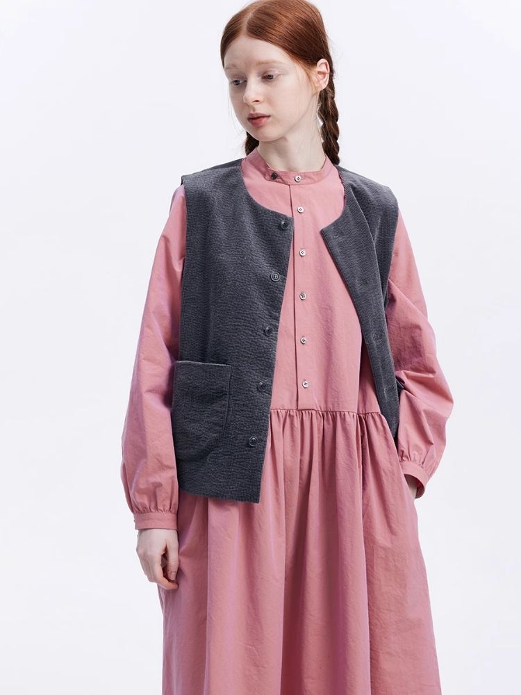 Basic Long Sleeve Literary Dress