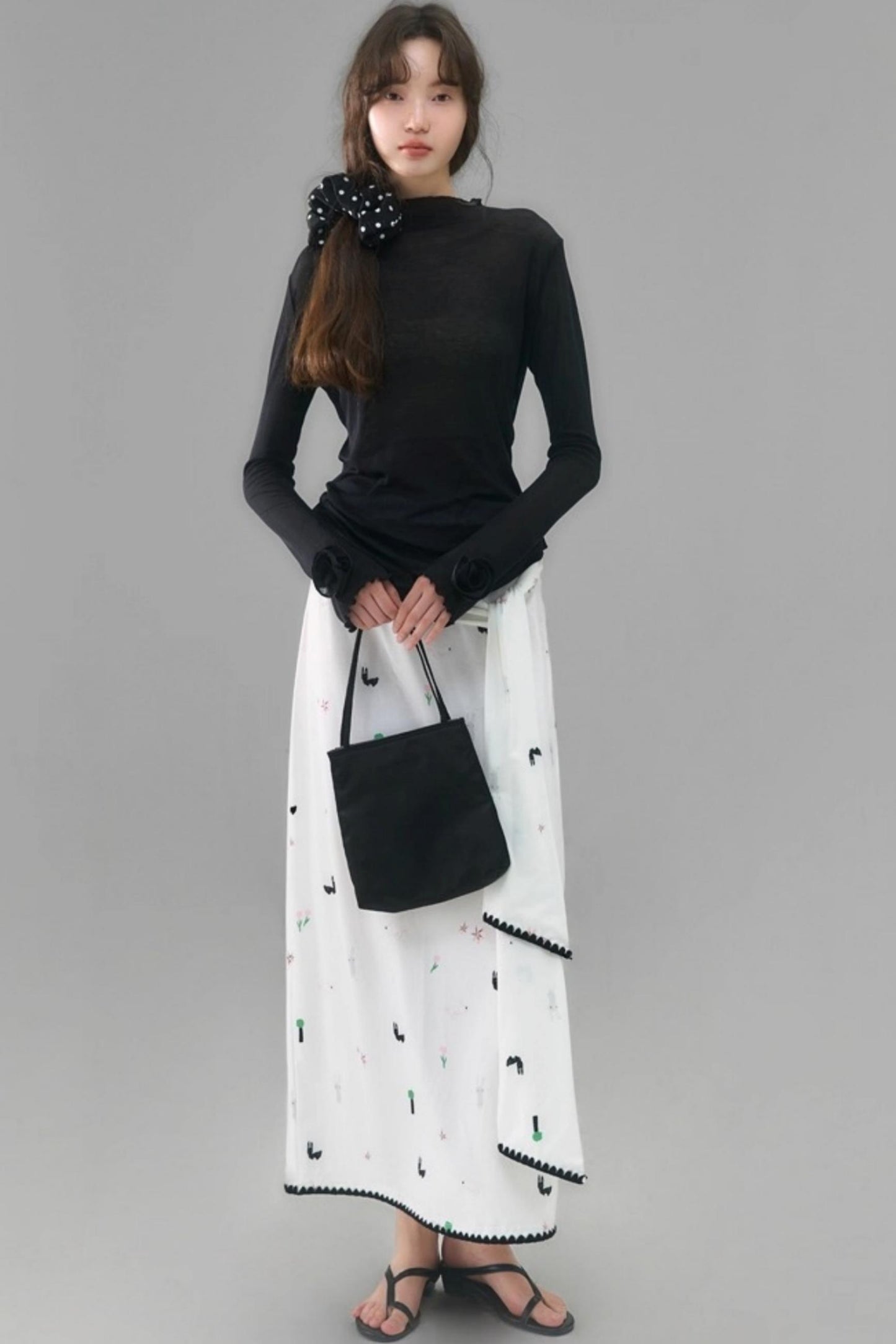 Wilderness Rabbit Patchwork Belt Long Skirt