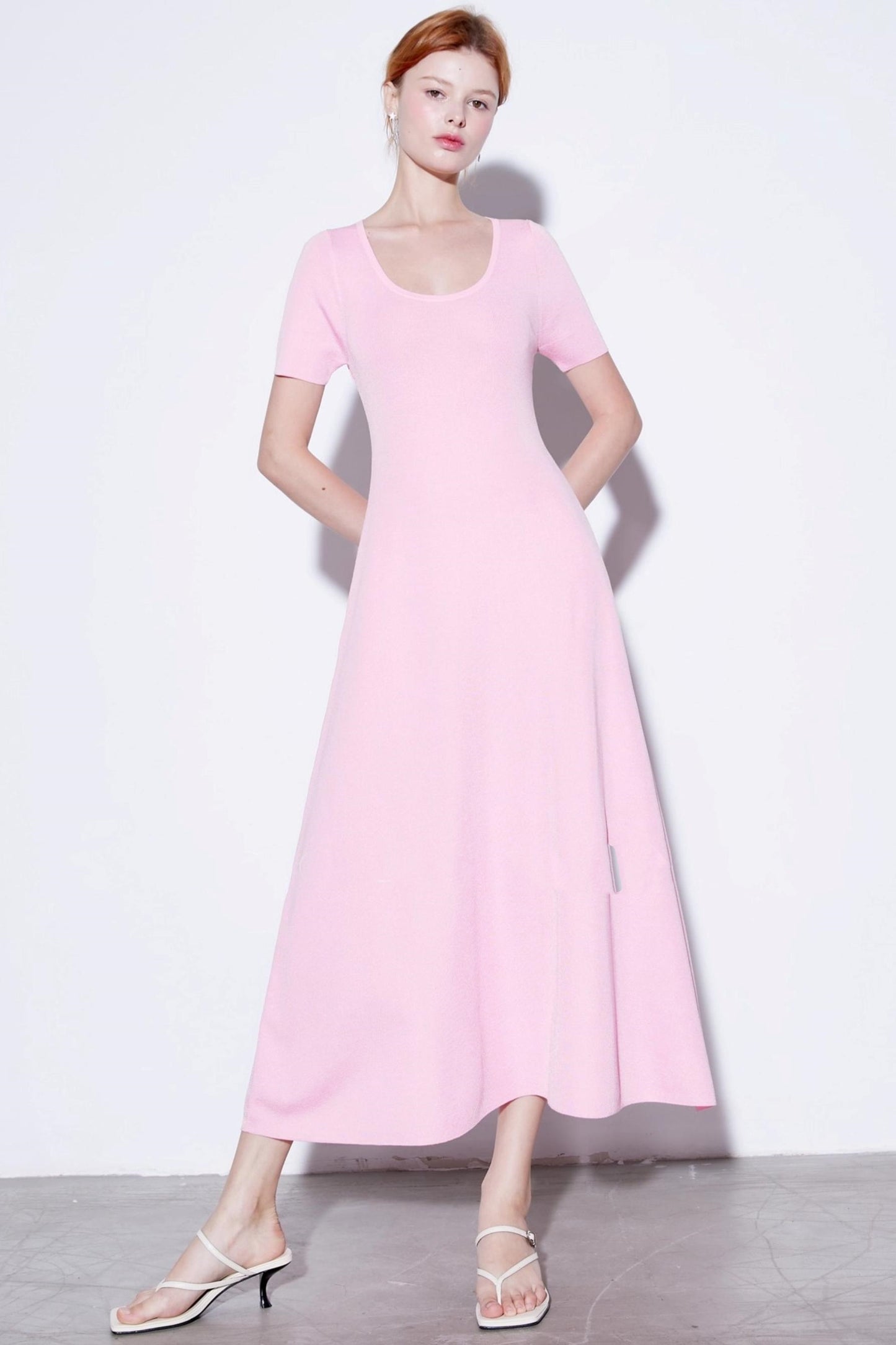 Silk U-neck Knit Dress