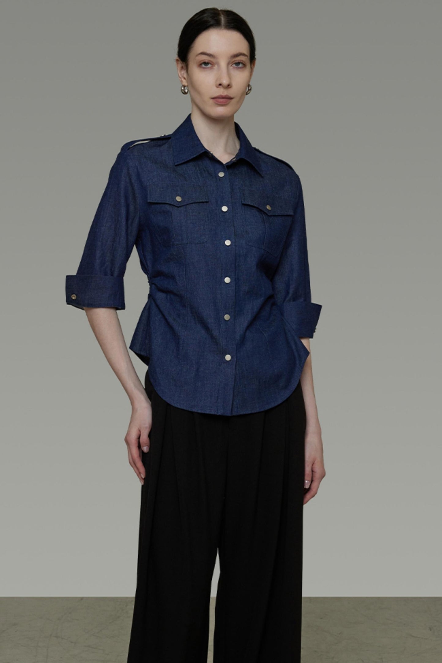 Dark Blue Slim-Fit Shirt
