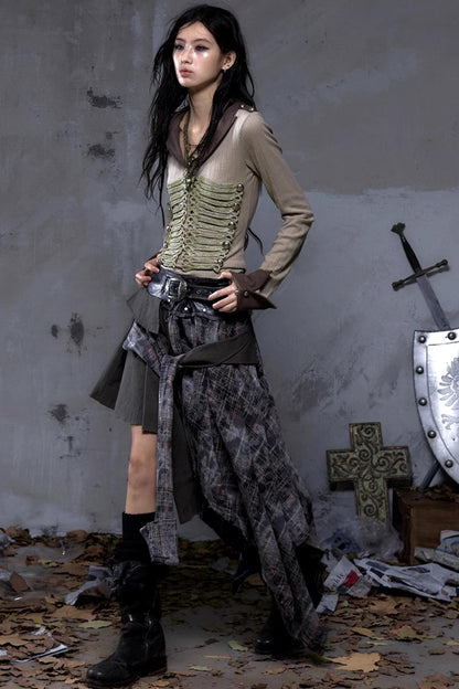 Vintage Punk Plaid Skirt