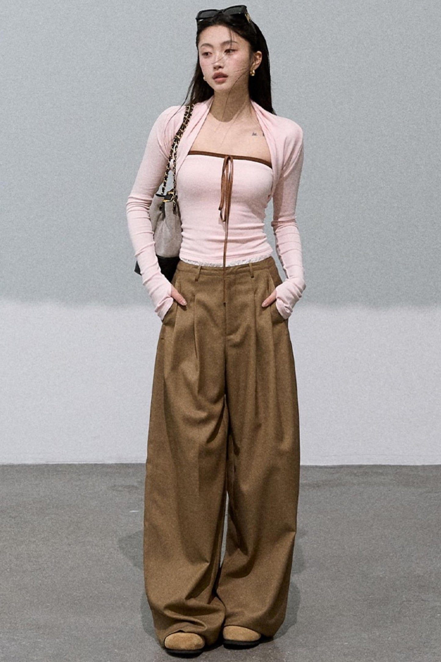 Embroidered Lace Casual Scimitar Wide-Leg Pants