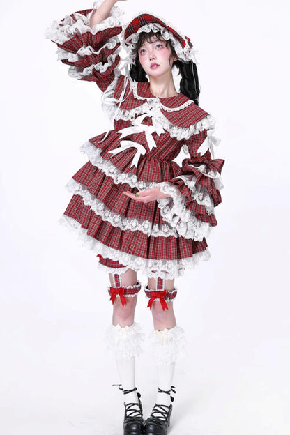 Lolita Style Red Check Dress