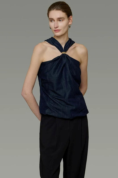 Cross Collar Halter Top