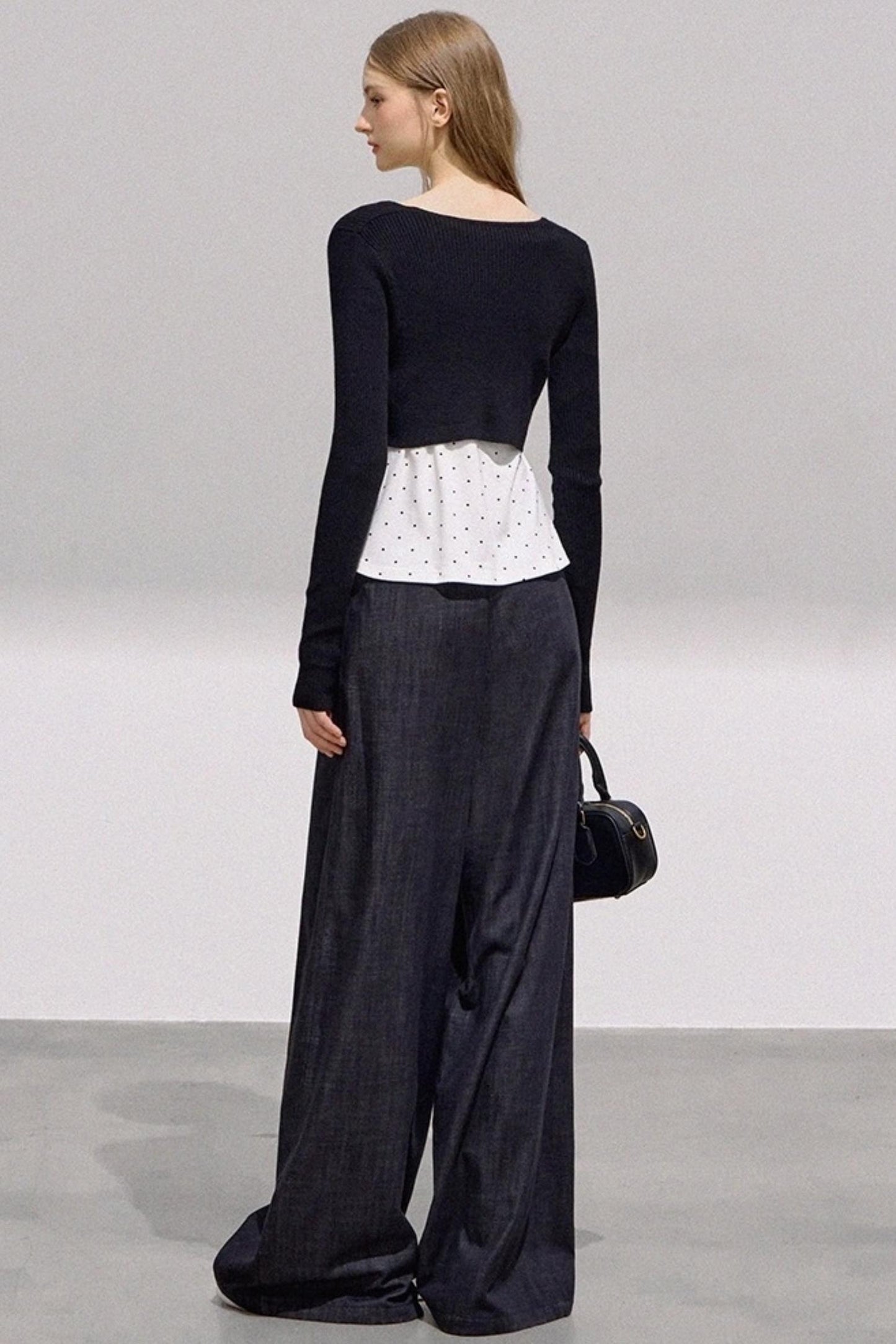 Lace Bow Polka Dot Top Set-Up