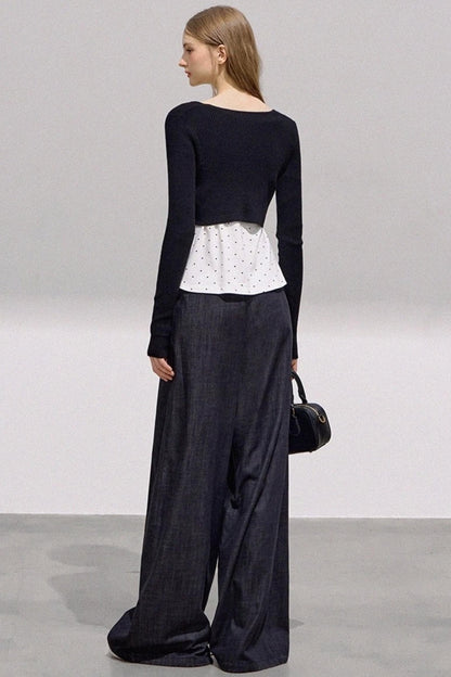 Lace Bow Polka Dot Top Set-Up