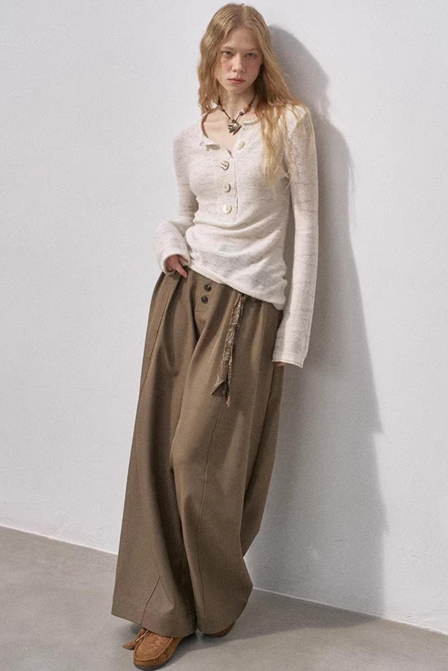 Henry Collar Sequin Knit Sweater