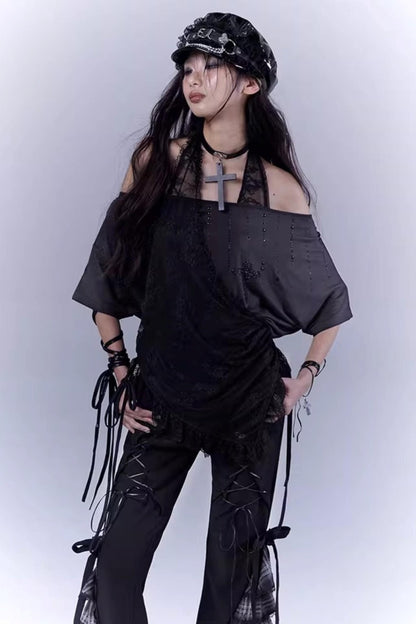 Century Plaid Lace Pants