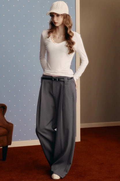 Winter V-Neck Long-Sleeved T-Shirt