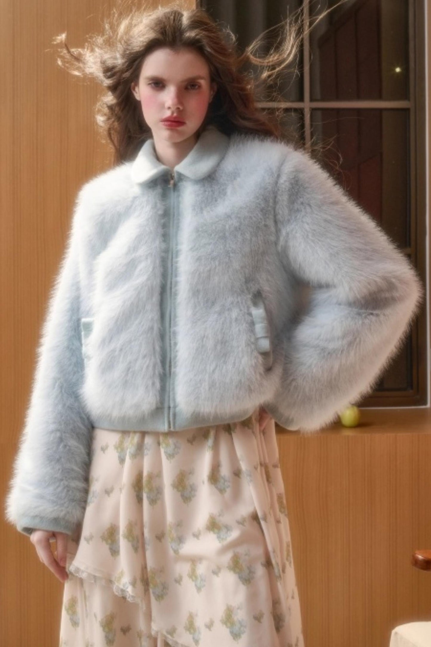 Baby Blue Fur Coat