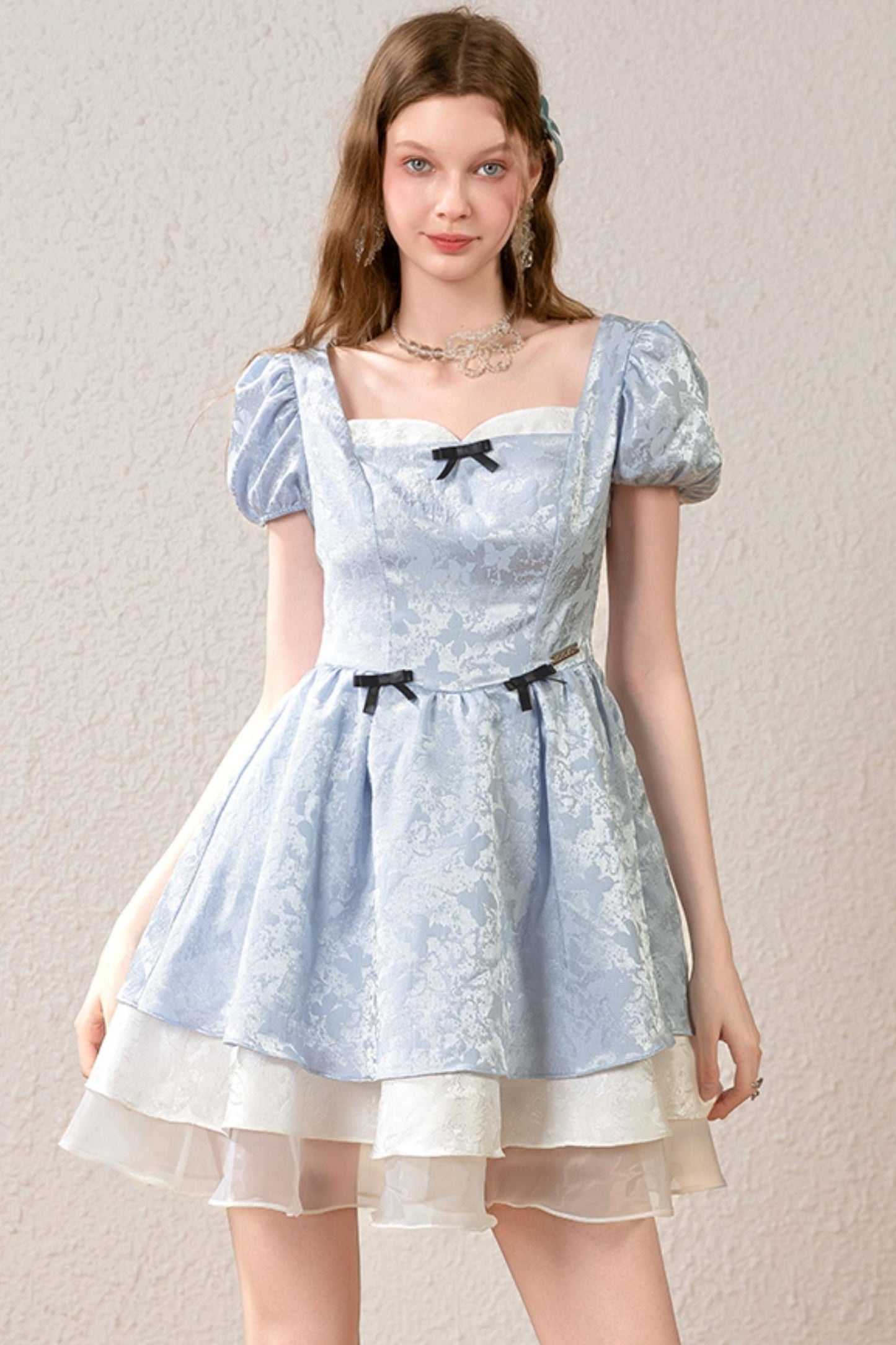 Princess Waist Bubble Sleeve Dress