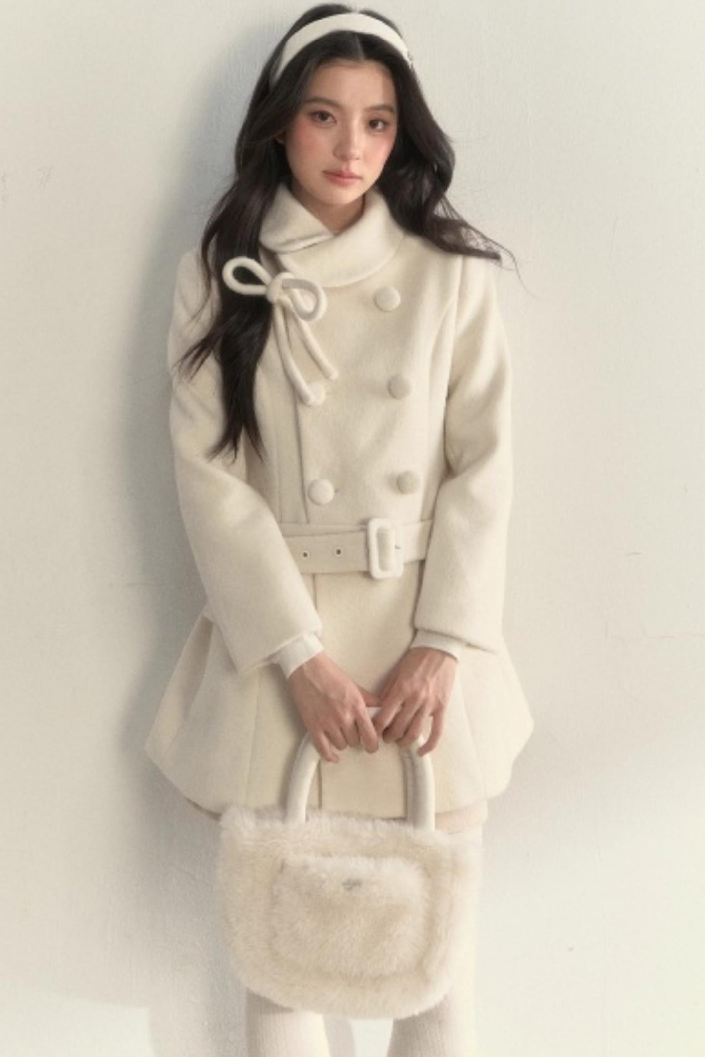 Double Breasted Low-Belt Mid-Length Coat