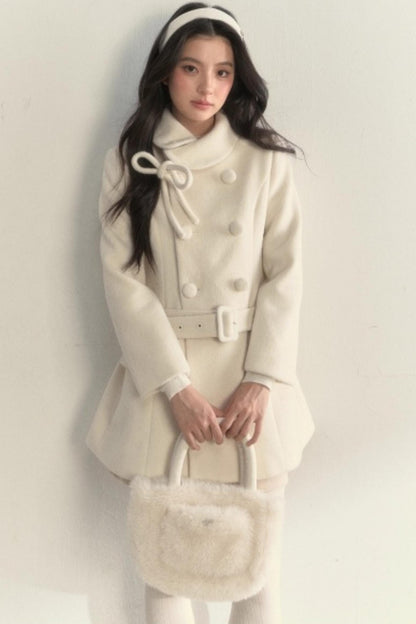 Double Breasted Low-Belt Mid-Length Coat