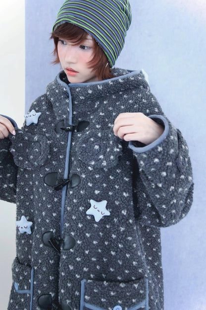 Polka Dot Grey Hooded Jacket