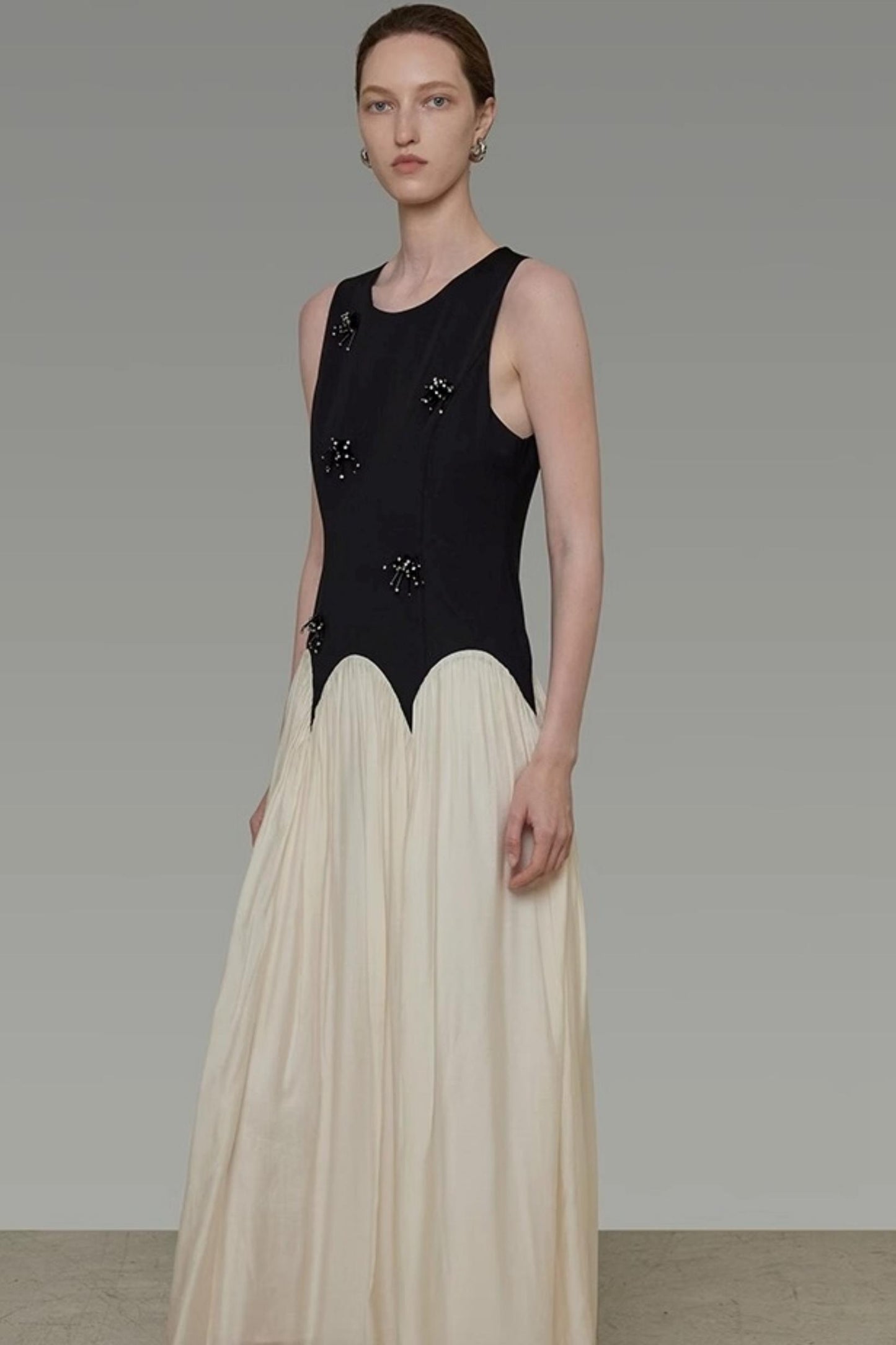 Color Clash Beaded Summer Dress