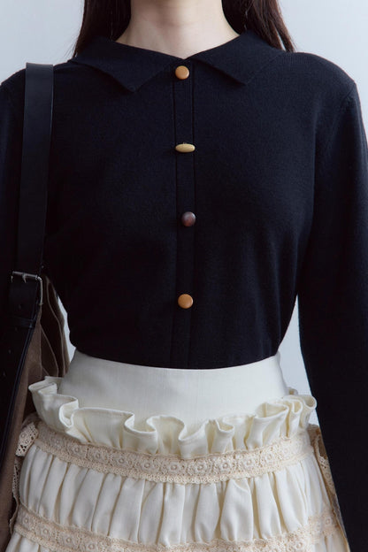 Polo Collar Wool Sweater