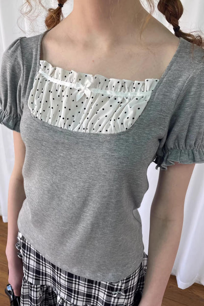 Patchwork Polka Dot T-Shirt