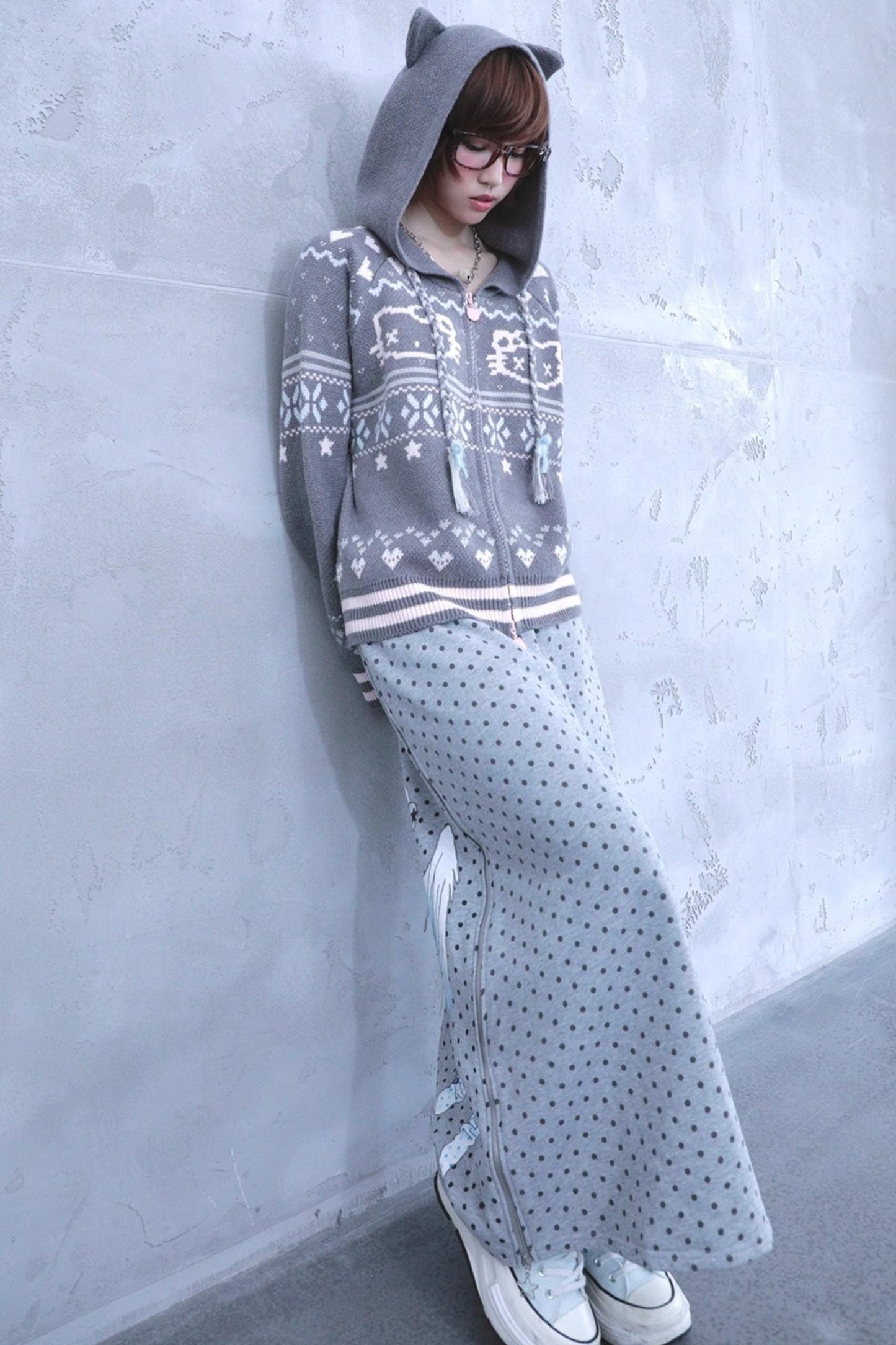 Ghost Ancient Cat Ear Hooded Jacket