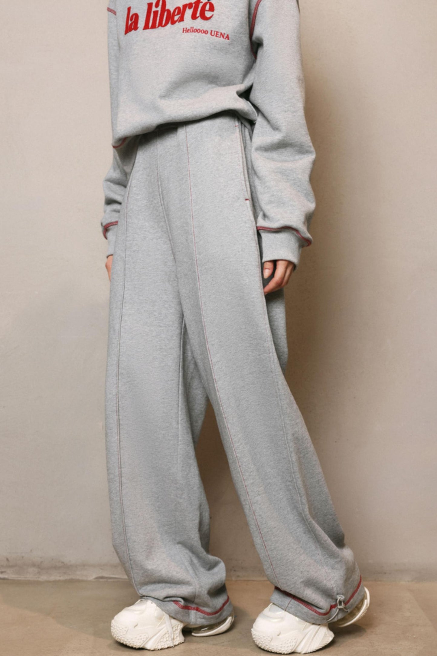 Vintage Gray Sweatshirt & Pants Set-Up