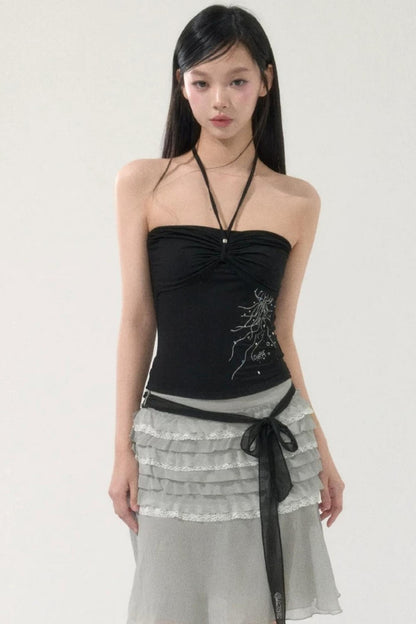 Rhinestone Twist Tube Top