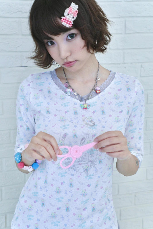 Childlike Floral Glitter Blouse