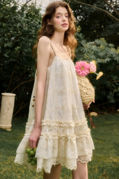 Pleated Lace Halter Maxi Dress