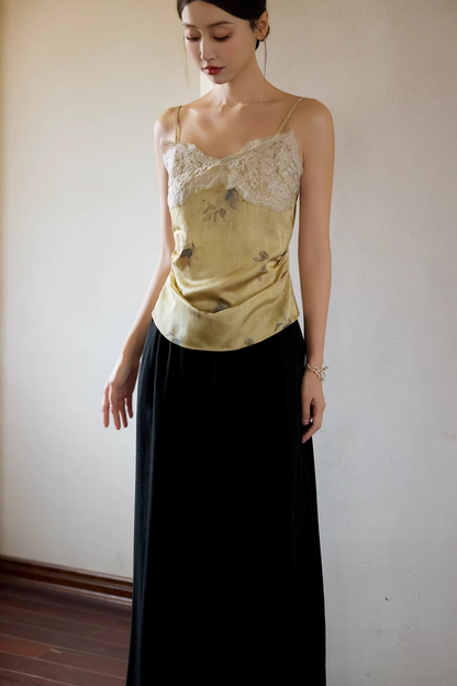 Silk Lace-Trimmed Camisole