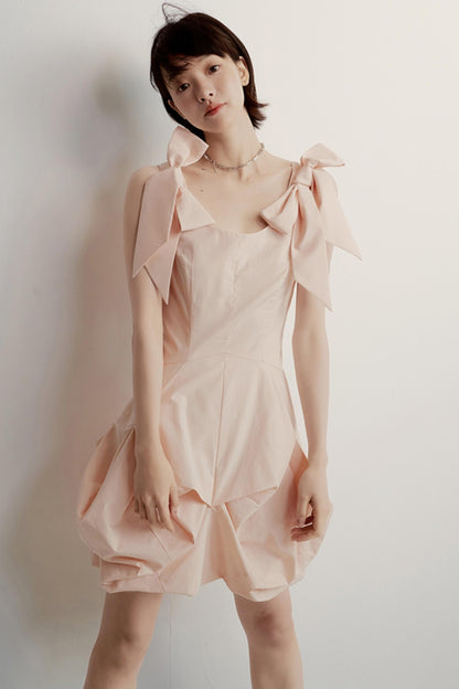 Pink Noise Bow Dress