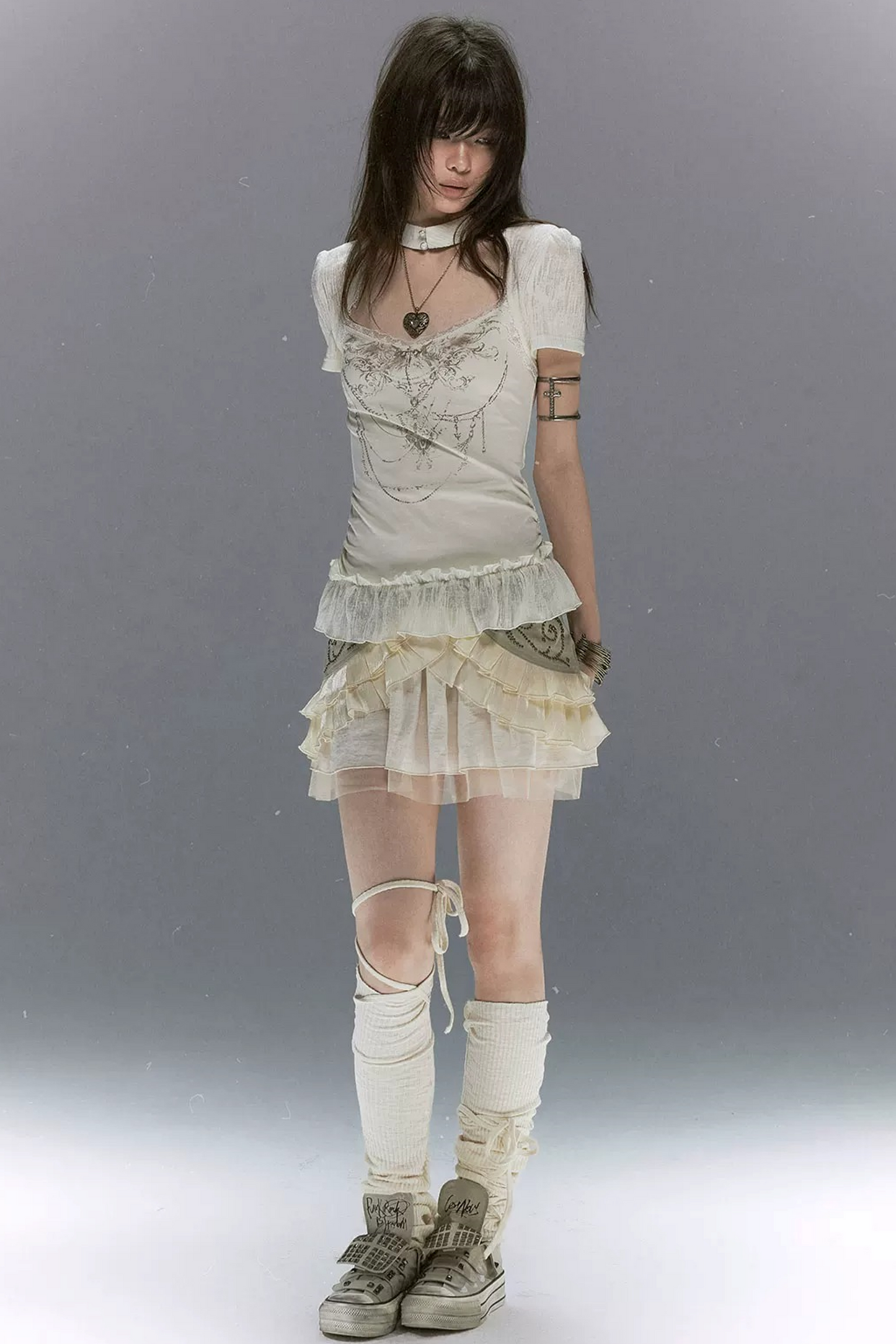 Gothic Lace Ruffled Vest