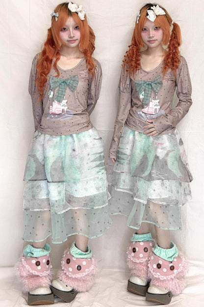 Bubble Long-Sleeved Top