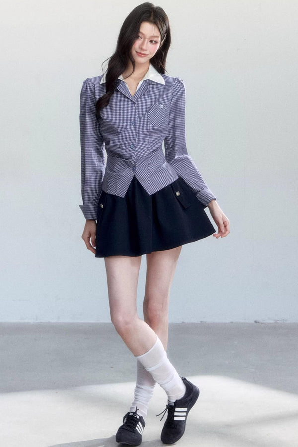 Lapel Long Sleeve Commuter Shirt Set-Up