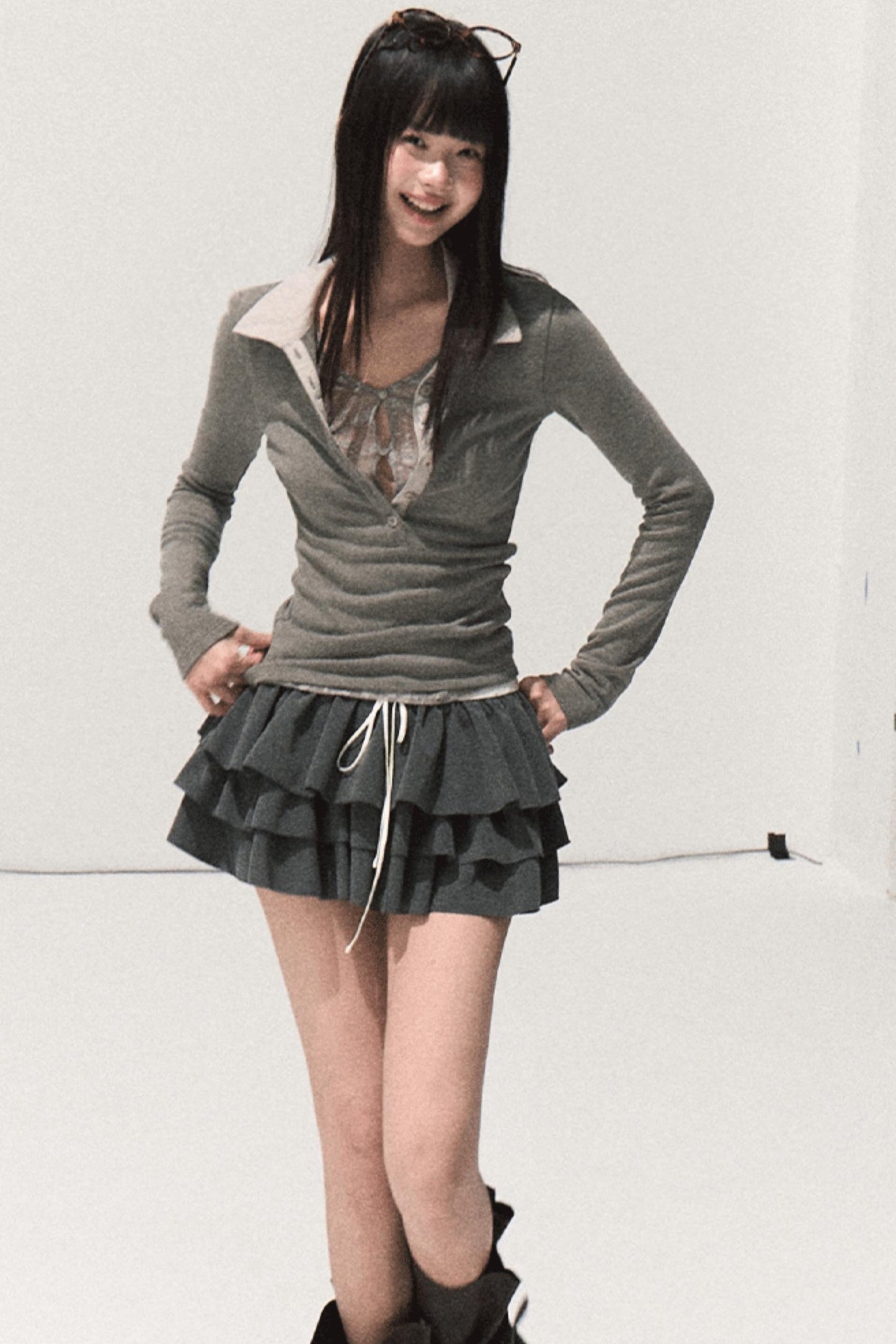 Shrine Plaid Woolen A-Line Skirt